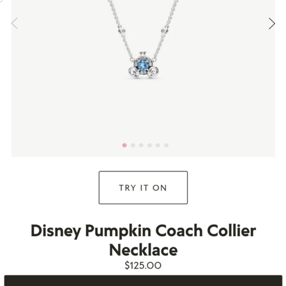 Disney Pandora Cinderella pumpkin necklace